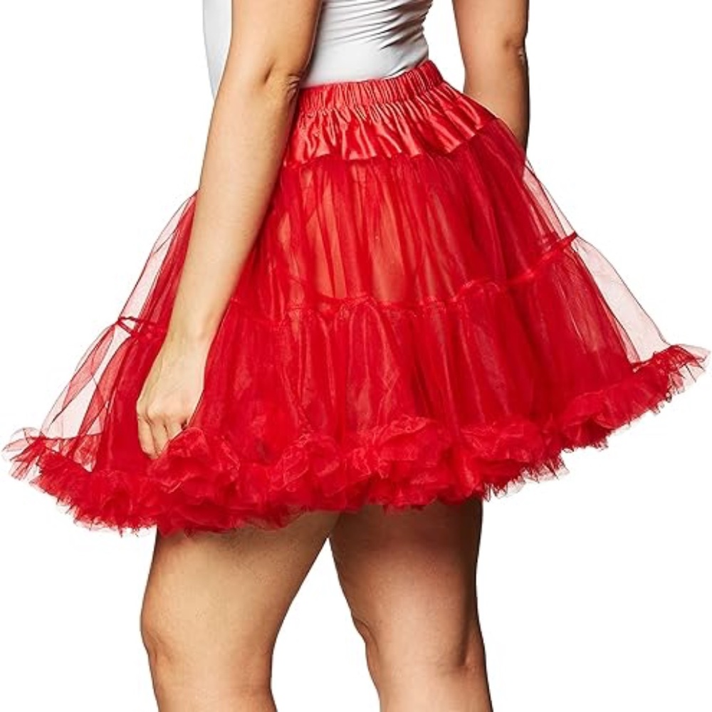 Leg Avenue Layered Tulle Petticoat in Red Plus Size New - Picture 2 of 3